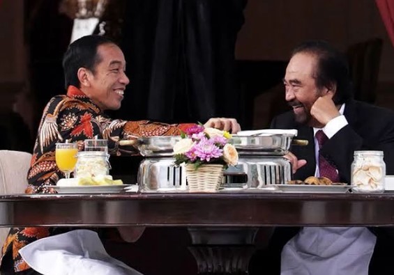 Presiden Joko Widodo (Jokowi) dan Ketua Umum Partai NasDem Surya Paloh melakukan pertemuan di Istana Negara Senin 17 Juli 2023.