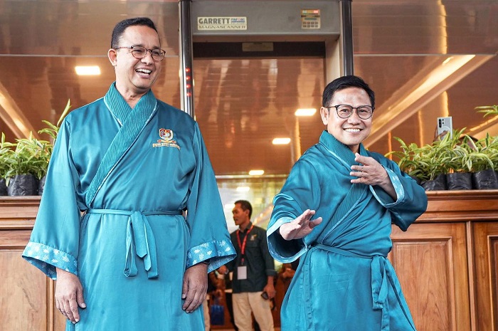 Anies Baswedan dan Muhaimin Iskandar atau Cak Imin selesai ikuti proses kesehatan.