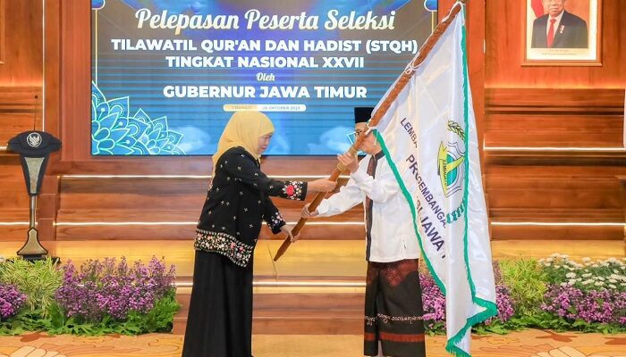 Lepas 50 Kafilah Ikuti STGH Nasional di Jambi, Gubenur Khofifah: Semoga Pulang Bawa Juara
