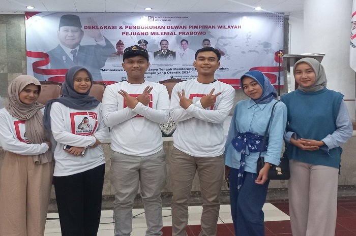 Pejuang Milenial Prabowo (PMP) Kabupaten Semarang deklarasikan dukungan dan siap memenangkan pasangan Prabowo-Gibran.
