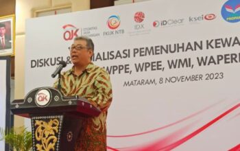 OJK Sosialisasi Pemenuhan Kewajiban Perizinan WPPE, WPEE, WMI, dan WAPERD untuk Menguatkan Integritas Pasar Modal Indonesia. (Doc.Ist)