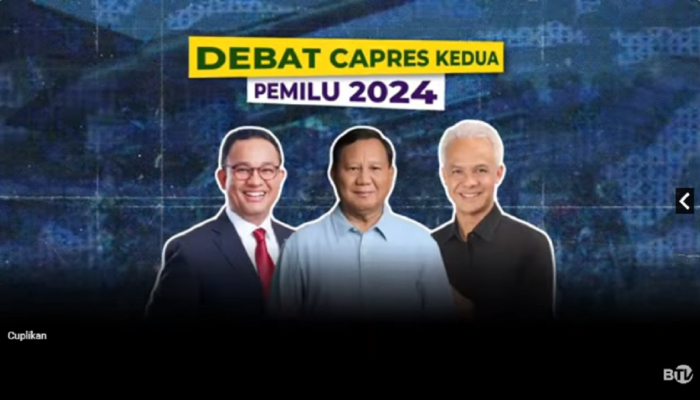 Live Streming Debat Capres Kedua Pemilu 2024